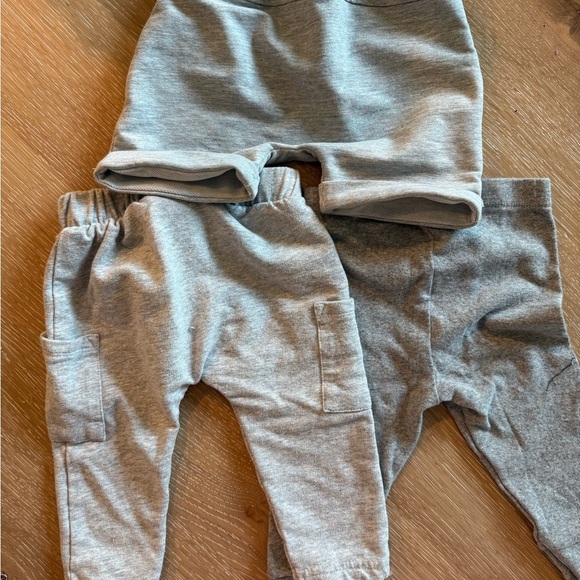 Baby 3-6 Gray Sweatpants/Shorts Bundle - Picture 2 of 3